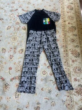 Marvel Black Lounge Pajama Set Size S